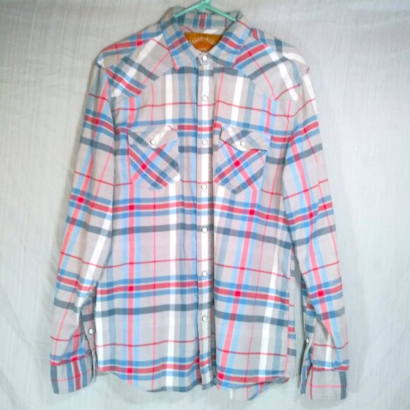 Red Camel Vintage 90's Pearl Snap Multicolor Long Sleeve Shirt Western - Picture 4 of 10